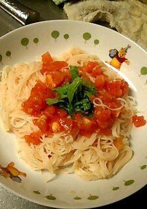 トマトと素麺のパスタ風♪-レシピのメイン写真