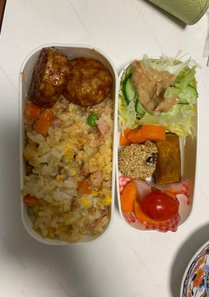 全てレンジ冷めても美味しい梅味噌炒飯弁当-レシピのメイン写真