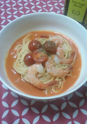 赤い野菜の冷製パスタ-レシピのメイン写真