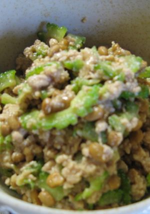 ゴーヤの肉味噌納豆-レシピのメイン写真