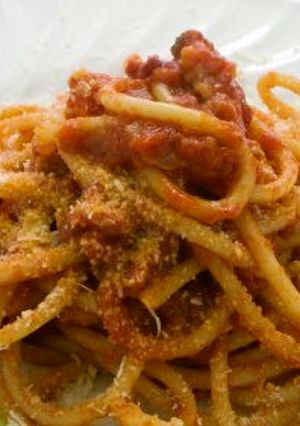 トマトソースのパスタ　アマトリッチァーナ-レシピのメイン写真
