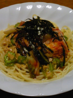 納豆とキムチの和風スパゲティ-レシピのメイン写真