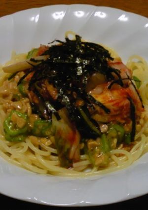納豆とキムチの和風スパゲティ-レシピのメイン写真