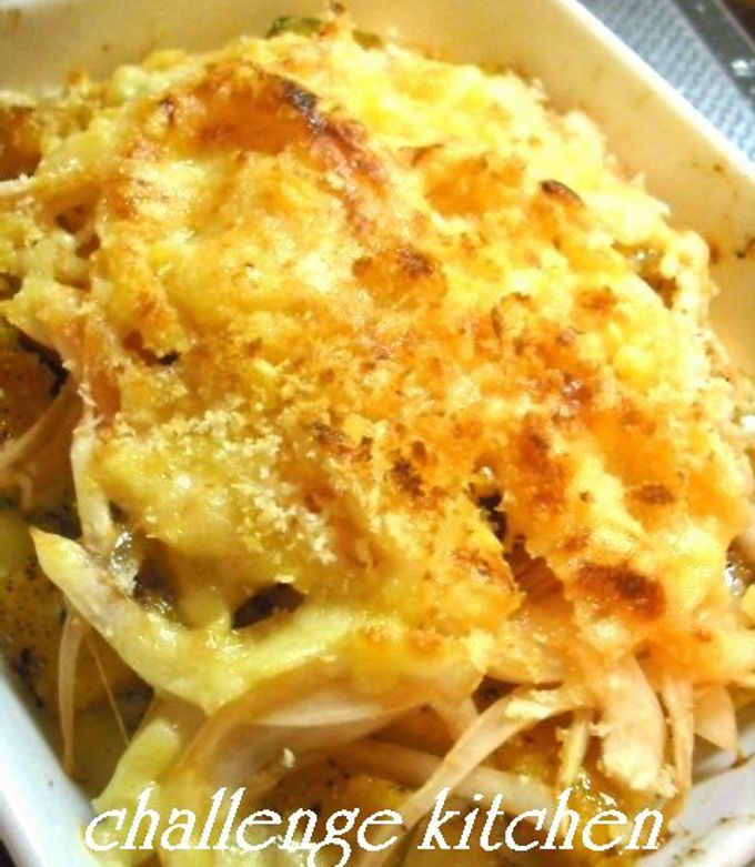 簡単！カボチャと玉ねぎチーズ焼き☆-レシピのメイン写真
