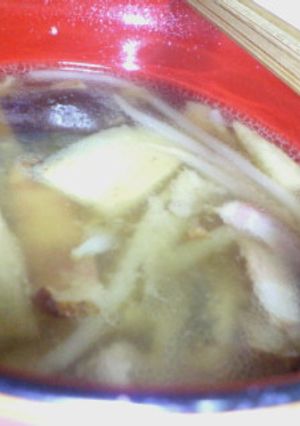 こってり味☆ベーコンとなすの味噌汁-レシピのメイン写真