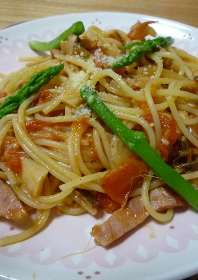 我が家の完熟トマトソースのパスタ-レシピのメイン写真