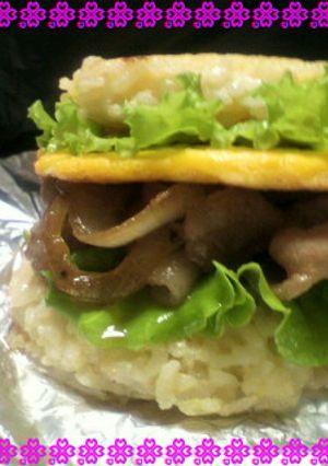 ガッツリ！ライスバーガー焼肉サンド☆-レシピのメイン写真