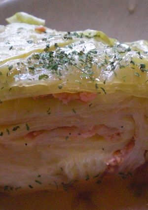 焼さけあらほぐしのキャベツサンド煮-レシピのメイン写真