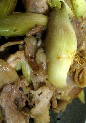 茗荷と豚肉炒め-レシピのメイン写真