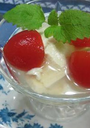 杏仁豆腐風★豆腐とトマトの冷たいデザート-レシピのメイン写真