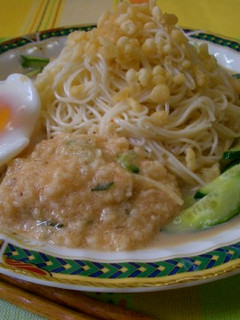 洋風タヌキそうめん・明太トロロ添え♡-レシピのメイン写真