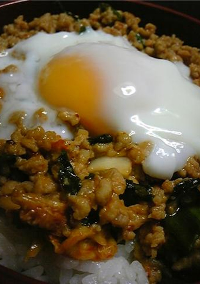 温玉甘辛キムチとそぼろ丼-レシピのメイン写真