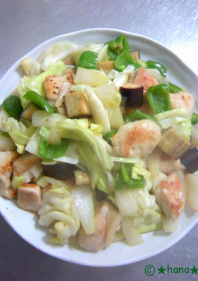 鶏となすの塩野菜炒め-レシピのメイン写真