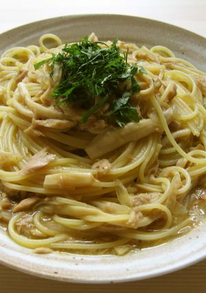 ツナとキノコのスープ仕立てスパ-レシピのメイン写真