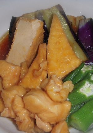 厚揚げと茄子・オクラの鶏胸肉あんかけ風-レシピのメイン写真