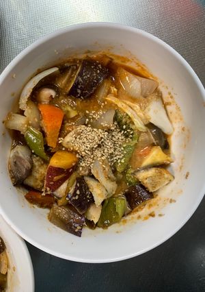 根菜茄子白菜コク旨甘辛梅味温野菜サラダ-レシピのメイン写真