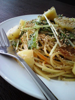 水菜とじゃがいものたらこパスタ-レシピのメイン写真