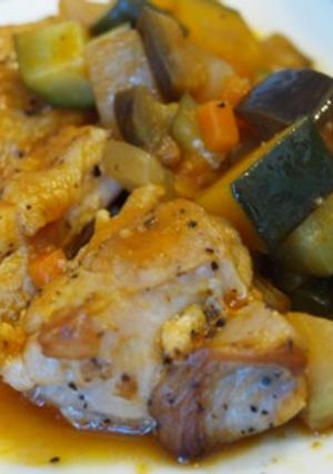 カレー風味♪チキンの夏野菜ソース-レシピのメイン写真