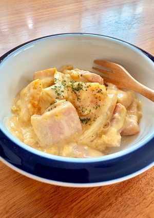 かぼちゃと厚切りベーコンのクリーム煮-レシピのメイン写真