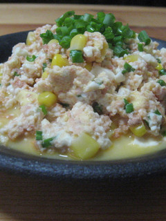 簡単に1品❤焼さけとコーンの炒り豆腐-レシピのメイン写真