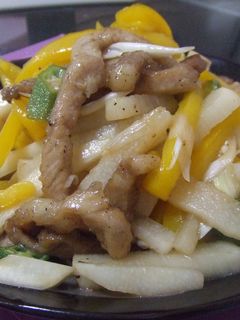 長芋と豚肉のサッパリ炒め(ノ´▽`)人-レシピのメイン写真