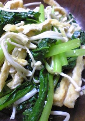 チンして和えるだけ♪小松菜えのき油揚げ-レシピのメイン写真