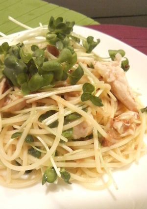 さっぱり♪ささみとかいわれの梅鰹パスタ-レシピのメイン写真