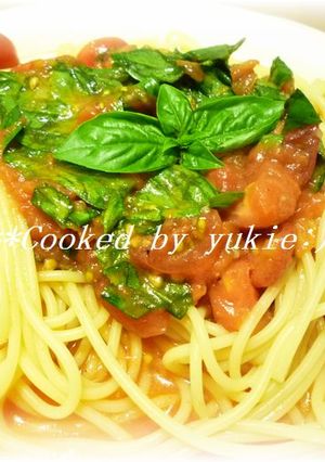 美味しい!冷製トマトとバジルのパスタ★-レシピのメイン写真