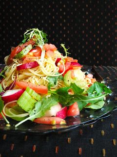 夏野菜とオリーブオイルの冷製パスタ-レシピのメイン写真