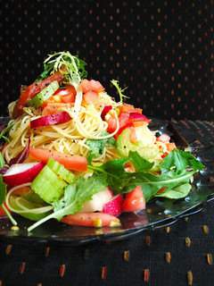 夏野菜とオリーブオイルの冷製パスタ-レシピのメイン写真