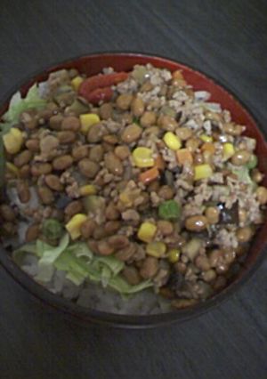ころころ野菜の納豆丼-レシピのメイン写真