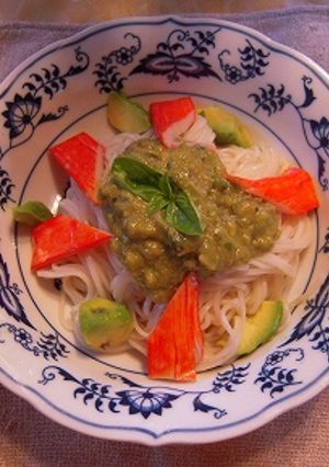 アボカドソースの冷製パスタ バジル風味-レシピのメイン写真