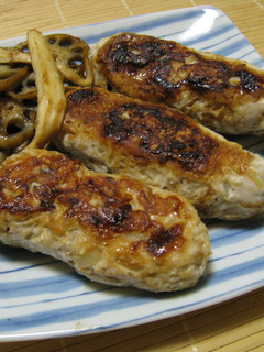 鶏ひき肉とれんこんの梅じそ焼きつくね-レシピのメイン写真