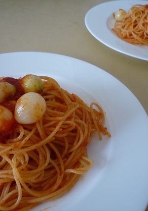 小タマネギのトマトソーススパゲッティ-レシピのメイン写真
