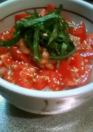 【簡単】和風トマト納豆丼-レシピのメイン写真