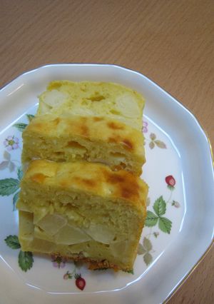 ホットケーキミックス❤桃のチーズケーキ-レシピのメイン写真