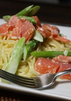スモークサーモンとアスパラのパスタ-レシピのメイン写真