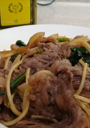 夏バテ防止!牛肉の和風パスタ☆-レシピのメイン写真