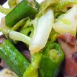 簡単!おくらと砂ずりの中華炒め