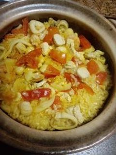 土鍋でパエリヤ-レシピのメイン写真