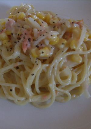 鮭とコーンのクリームパスタ-レシピのメイン写真