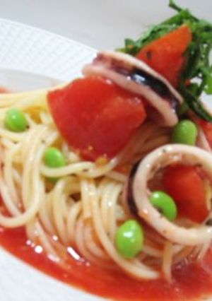 ＊だだちゃ豆とイカの冷たいパスタ＊-レシピのメイン写真