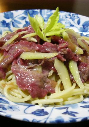 ローストビーフの冷製パスタ　梅ソース-レシピのメイン写真