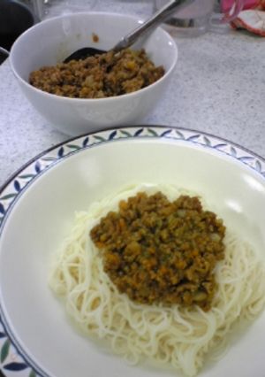 カレー肉味噌そうめん♪-レシピのメイン写真