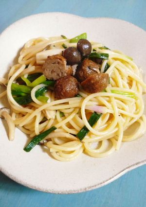 肉団子とワケギのパスタ-レシピのメイン写真