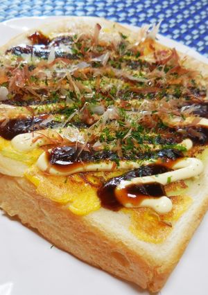 お好み焼き風くり抜きトースト♬-レシピのメイン写真