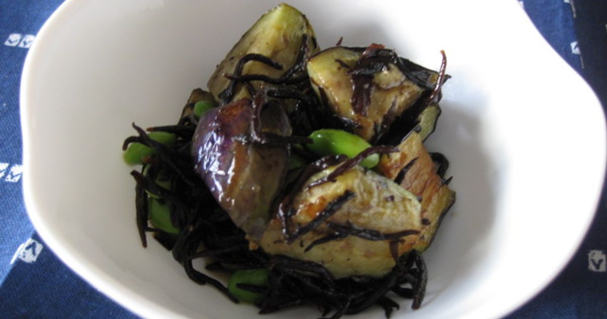 なすとひじきのほんのりわさび和え。 by みどれんじゃぁ