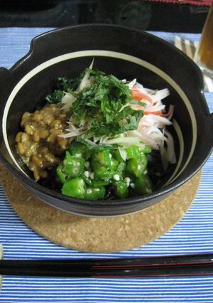 ♪モロヘイヤおくら納豆丼♪-レシピのメイン写真