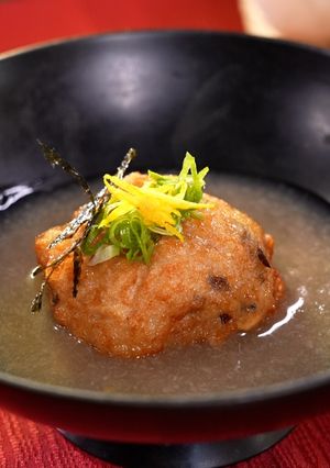 れんこん団子の揚げ出し【食遺産】-レシピのメイン写真