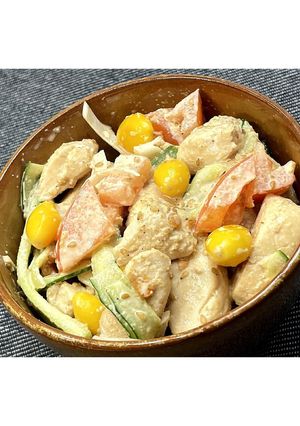 ささみと銀杏のごまマヨサラダ★動画あり★-レシピのメイン写真
